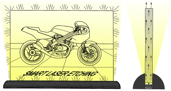 Laser Etched Article With Illuminable Housing