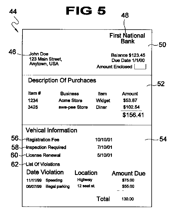 billing statement forms. of a illing statement for